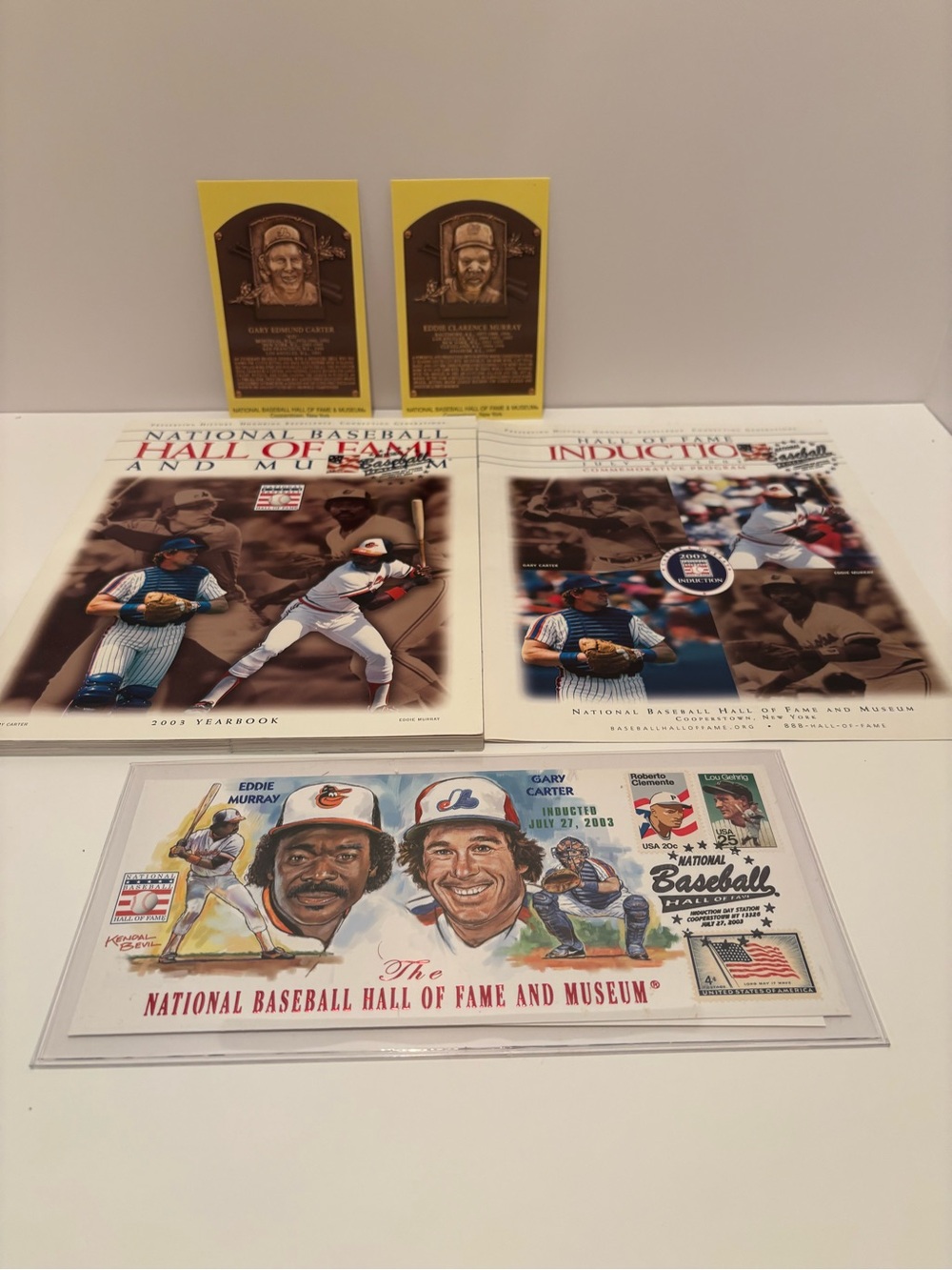 2003 National Baseball Hall Of Fame Yearbook-Gary Carter/Eddie Murray FDC Stamps